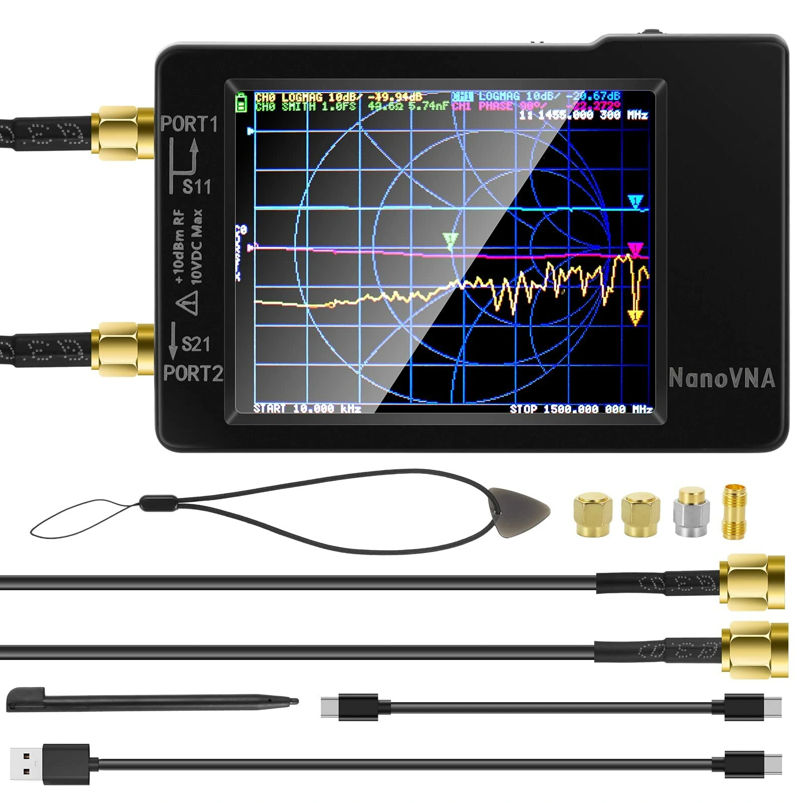 Original Hugen Version 2.8 Inch NanoVNA-H Vector Network Antenna Analyzer 10KHz-1.5GHz MF HF VHF UHF With SD Card Slot V3.6 Version spectrum analyzer (image for) Original Hugen Version 2.8 Inch NanoVNA-H Vector Network Antenna Analyzer 10KHz-1.5GHz MF HF VHF UHF With SD Card Slot V3.6 Version spectrum analyzer